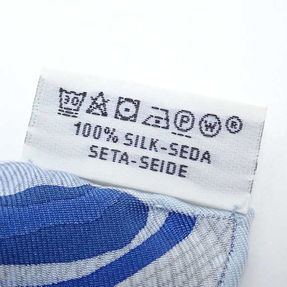 HERMES Blue Silk Scarf - Picture 9 of 9